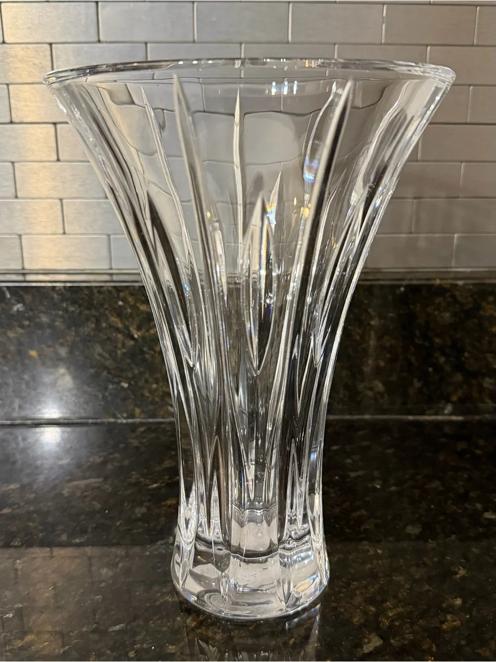 Marquis by Waterford Sheridan 11” Flared Crystal Vase | Original Factory Sticker